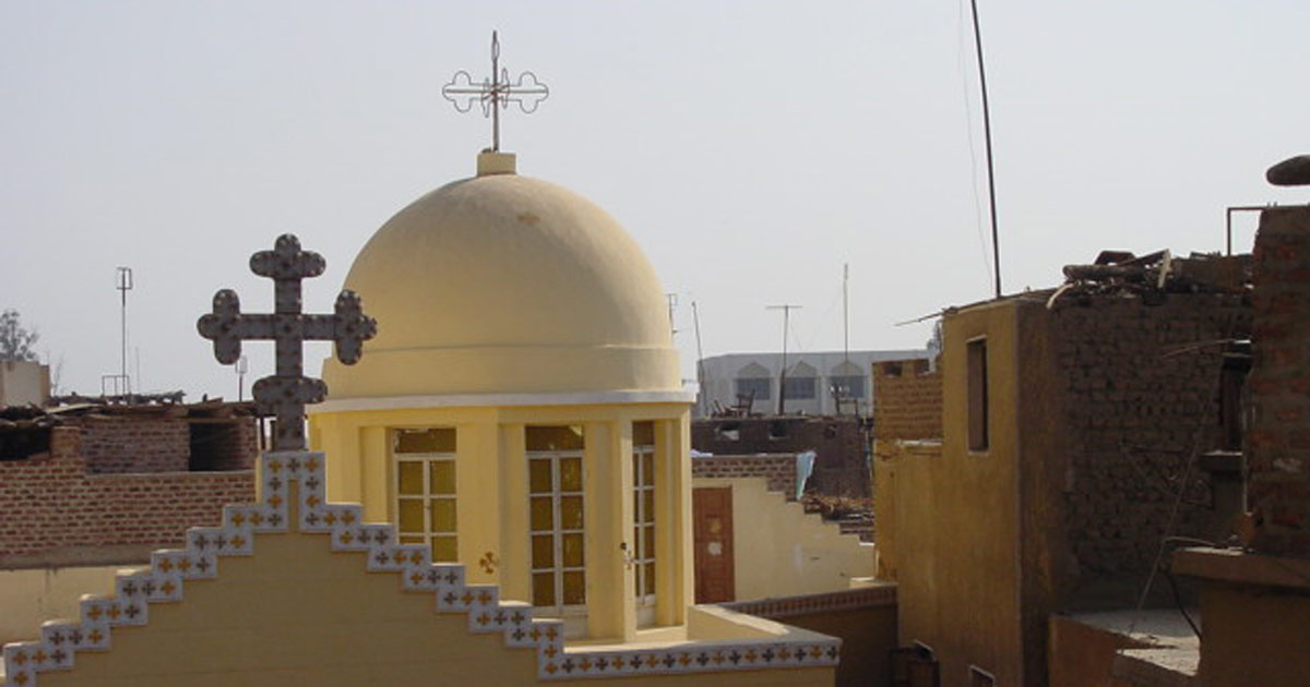Crosses atop a church. Crosses atop a church.