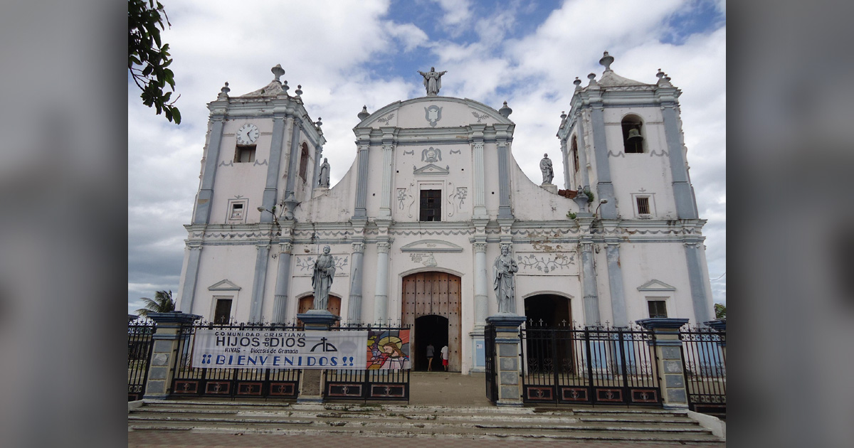 A large white church. A large white church.