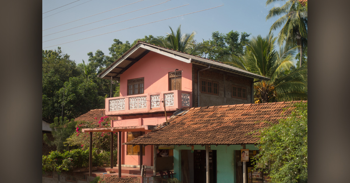 A two-story house in Sri Lanka.
