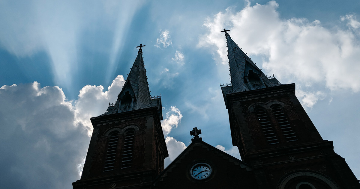 Two steeples on a church Two steeples on a church