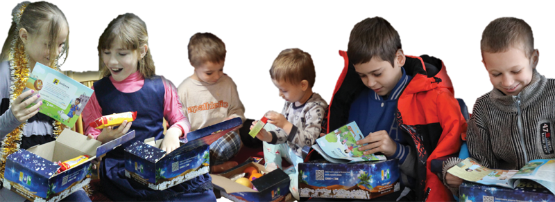 Children opening presents Children opening presents