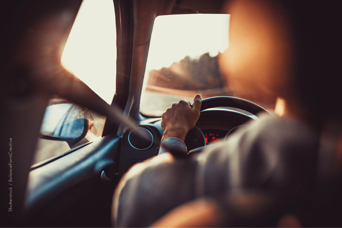 A person driving A person driving
