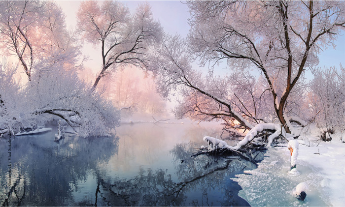 Winter river scene
